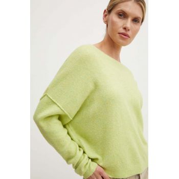 American Vintage pulover din amestec de lana femei, culoarea verde, light, DAM225H24