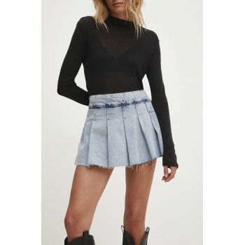 Answear Lab fustă și pantaloni denim neted, high waist