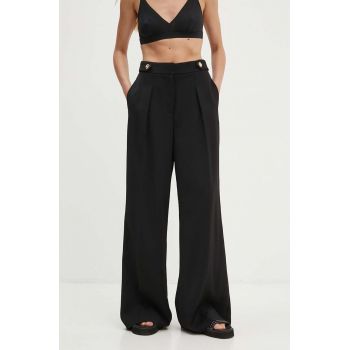 Answear Lab pantaloni femei, culoarea negru, drept, high waist