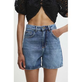 Answear Lab pantaloni scurti jeans femei, neted, high waist