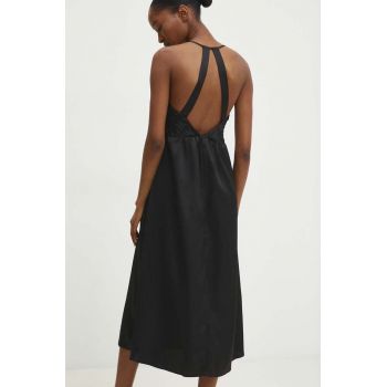 Answear Lab rochie culoarea negru, midi, evazati