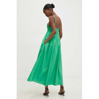 Answear Lab rochie din bumbac culoarea verde, maxi, evazati