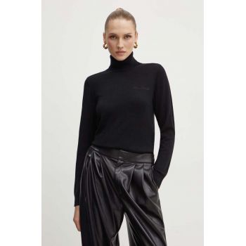 Armani Exchange pulover de lana femei, culoarea negru, light, cu guler, 6DYM1K YME3Z