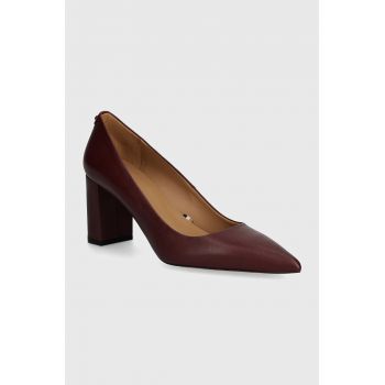 BOSS pantofi de piele Janet culoarea bordo, 50530743