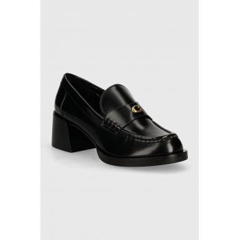 Coach pantofi de piele Natalie culoarea negru, cu toc drept, CU228