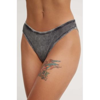 Diesel chiloti UFPN-D-OVAL-HIGH-WAISTED culoarea gri, A15364.0LKAR