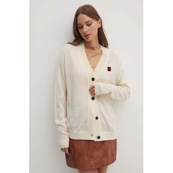 Dkny cardigan din lana culoarea bej, light, D2E4A117