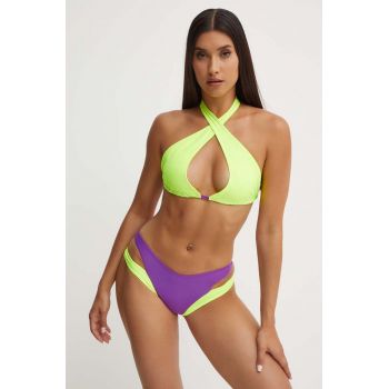 Drivemebikini costum de baie din două piese Supernova culoarea verde, cupa usor rigidizata