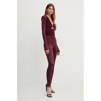 Elisabetta Franchi salopeta culoarea bordo, cu decolteu in v, TU01946E2