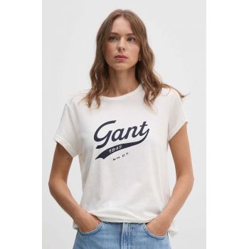 Gant tricou din bumbac femei, culoarea bej, 4200482