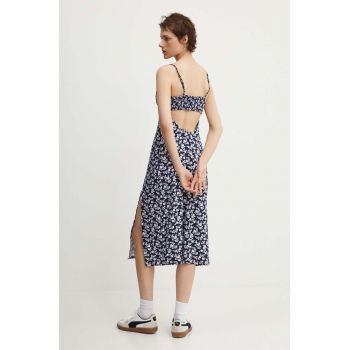 Hollister Co. rochie culoarea albastru marin, midi, mulata