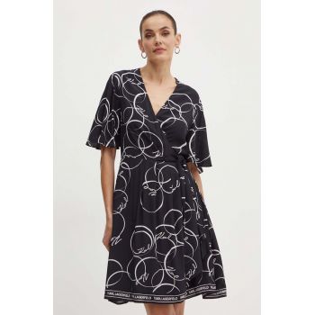 Karl Lagerfeld rochie culoarea negru, mini, evazati, 245W1304