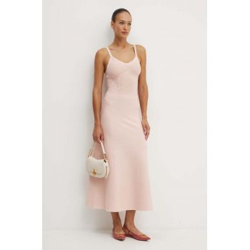 Karl Lagerfeld rochie culoarea roz, maxi, evazati, 245W1333