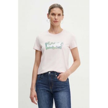 Levi's tricou din bumbac femei, culoarea roz, 17369