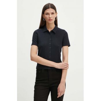 Levi's tricou polo femei, culoarea negru, A9342