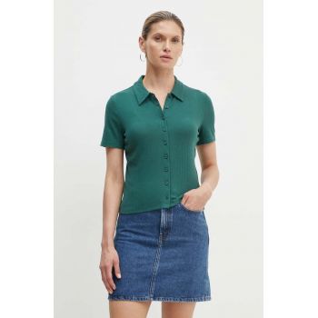 Levi's tricou polo femei, culoarea verde, A9342