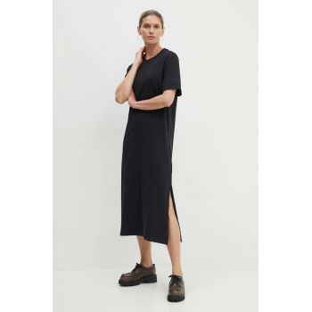 Marc O'Polo rochie din bumbac DENIM culoarea negru, midi, drept, 5000000132