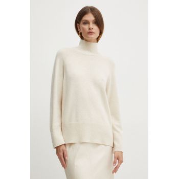 Marella pulover din amestec de lana femei, culoarea bej, cu turtleneck, 2423366184200