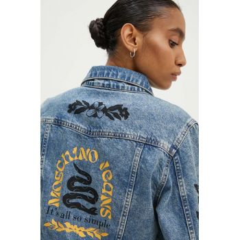 Moschino Jeans geaca jeans femei, de tranzitie, 0501.8221