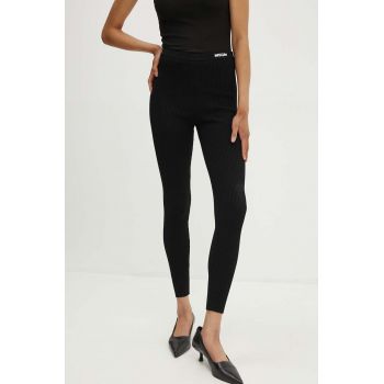 MSGM colanti femei, culoarea negru, neted, 3741MDS02.247783