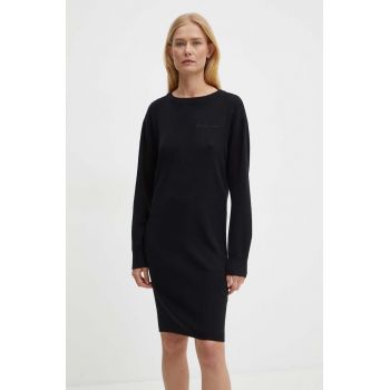 Armani Exchange rochie din amestec de lana culoarea negru, mini, mulata, 6DYA1J YME3Z