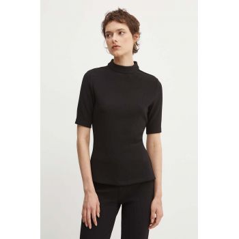 HUGO tricou femei, culoarea negru, cu turtleneck, 50520098