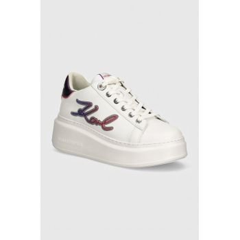 Karl Lagerfeld sneakers din piele ANAKAPRI culoarea alb, KL63510A