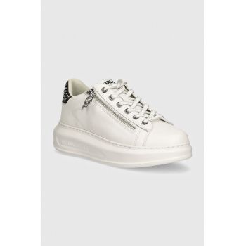 Karl Lagerfeld sneakers din piele KAPRI culoarea alb, KL62527