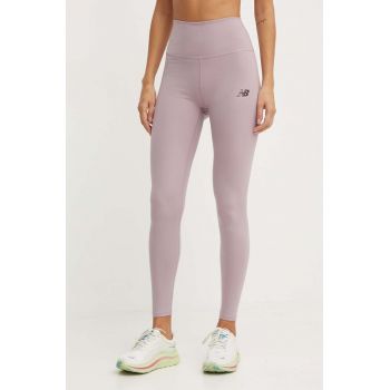 New Balance leggins de antrenament Harmony culoarea violet, neted, WP41127ICW