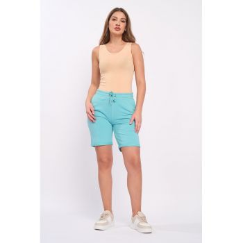 Pantaloni scurti sport cu talie inalta