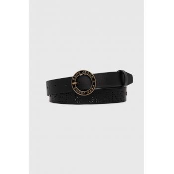 Pepe Jeans curea de piele MARLOWE BELT femei, culoarea negru, PL020850