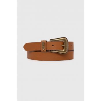 Pepe Jeans curea de piele MILDRED BELT femei, culoarea maro, PL020852 ieftina