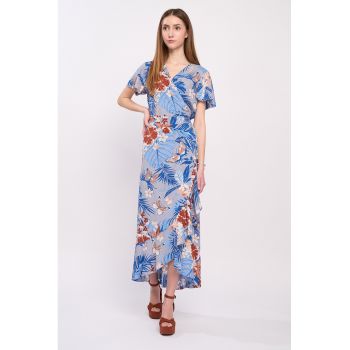 Rochie petrecuta cu imprimeu tropical