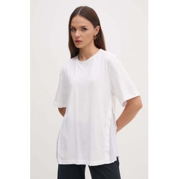 Sisley tricou din bumbac femei, culoarea alb, 3AIRL106B