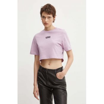 Vans tricou din bumbac femei, culoarea violet, VN000GFFD451