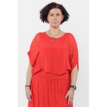 Bluza rosie din matase naturala