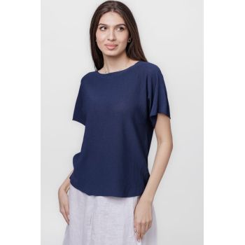 Bluza versatila cu maneca scurta, bleumarin