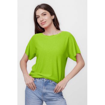 Bluza versatila cu maneca scurta, verde deschis