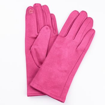 Manusi dama fucsia din material textil catifelat