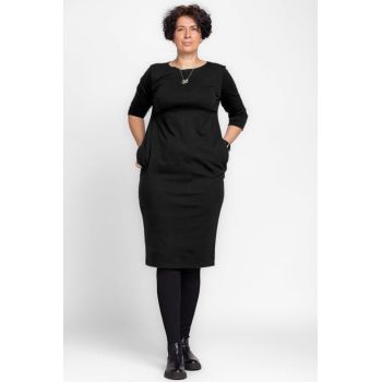 Rochie creion Zara neagra din jerseu punto milano de vascoza