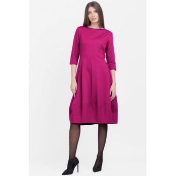 Rochie lalea din jerseu de vascoza, fucsia