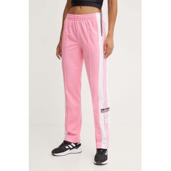 adidas Originals pantaloni de trening ADIBREAK culoarea roz, cu imprimeu, IY2128