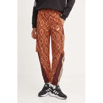 adidas pantaloni de trening x Farm Rio culoarea bordo, modelator, IV9761