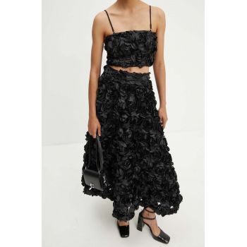 Rotate fusta Maxi Sun Skirt culoarea negru, maxi, evazati, 112951100