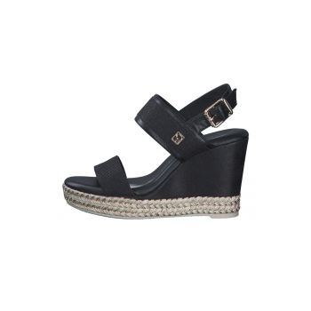 Sandale wedge de piele ecologica