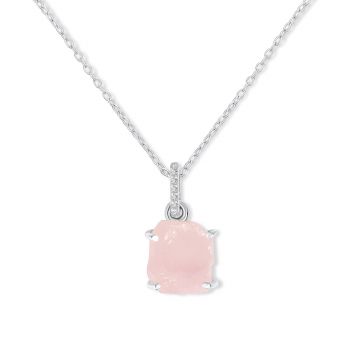 Colier din argint Silver Piece of Rose Quartz