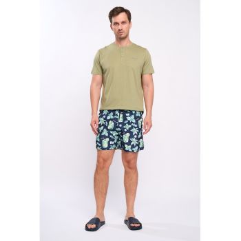 Pantaloni scurti de baie cu model tropical