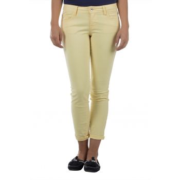 Pantaloni skinny crop cu talie joasa