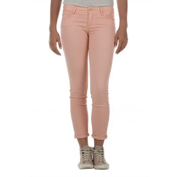 Pantaloni skinny crop cu talie joasa