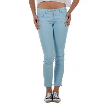 Pantaloni skinny crop cu talie joasa